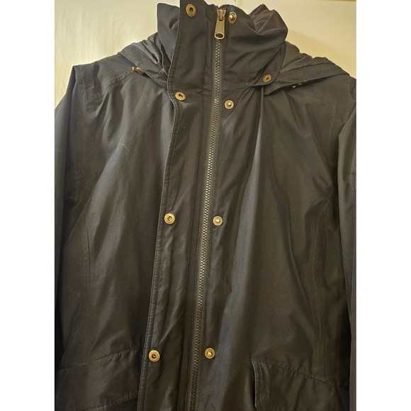 Lands End Womens Black Long Down Parka Hooded Winter Coat Size S 6-8 - Picture 3 of 14